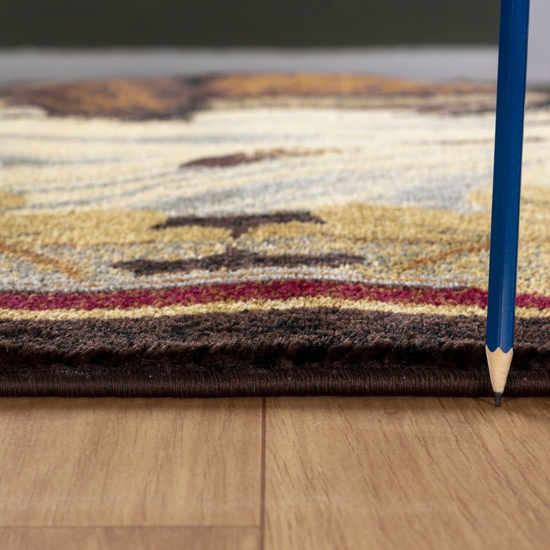 Nature's Nest - 5'3" X 7'3" Lodge Area Rug - Multi, Brown - R&R Furniture Gallery (Fountain Valley, CA)