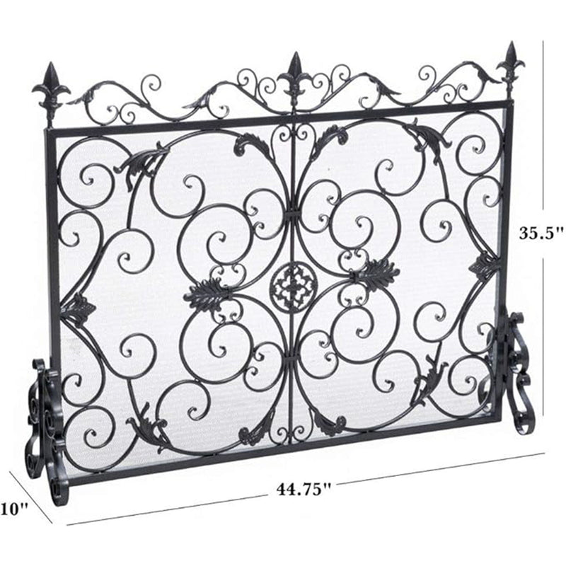 Darcie - Wrought Fireplace Screen, Ornate Design - R&R Furniture Gallery (Fountain Valley, CA)