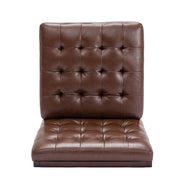 Dark brown Noble House armless accent chair with tufted waffle stitch upholstery, modern design and comfortable seating.