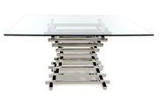 Crawford Modern Clear Glass Square Dining Table — view 4