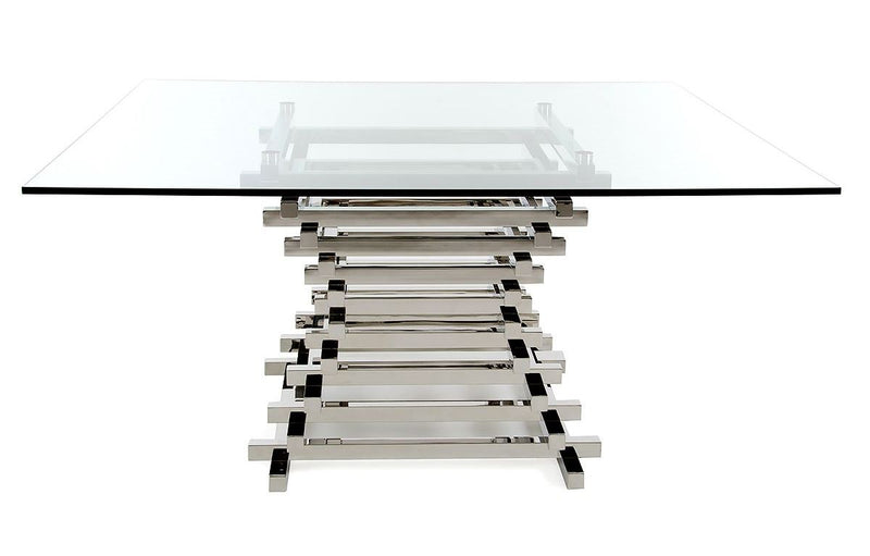 Crawford Modern Clear Glass Square Dining Table — view 4