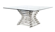Crawford Modern Clear Glass Square Dining Table — view 5