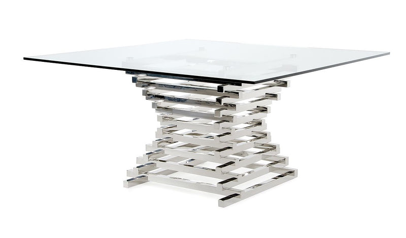 Crawford Modern Clear Glass Square Dining Table — view 5