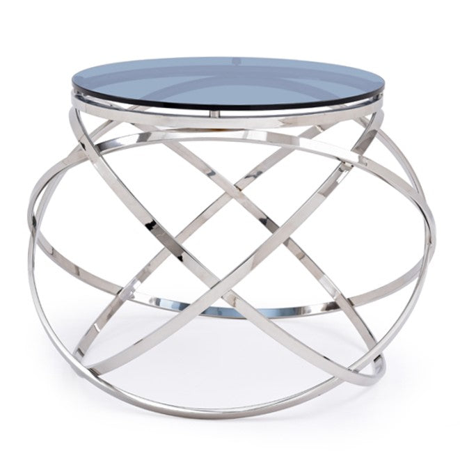 Tulare Contemporary Smoked Glass End Table — view 2