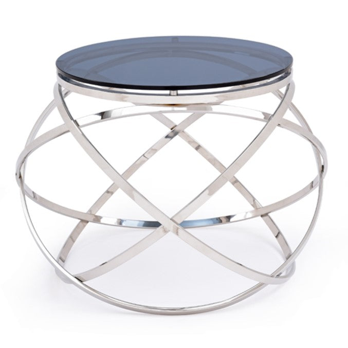 Tulare Contemporary Smoked Glass End Table — view 3