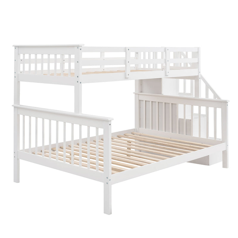 Stairway Bunk Bed With Storage And Guard Rail For Bedroom - R&R Furniture Gallery (Fountain Valley, CA)