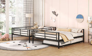 Steel construction bunk bed by DreamHaus with a sturdy frame and twin-size upper and lower sleeping areas in a modern bedroom setting.