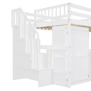 Loft Bed With Stairs, Bookshelf, Drawers, Desk & Wardrobe, Space Saving Multifunctional Furniture - R&R Furniture Gallery (Fountain Valley, CA)