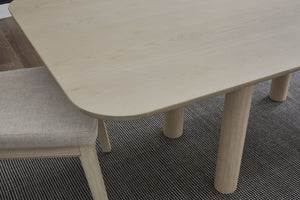 Liv Ash Wood Rectangular Dining Table in White Sand