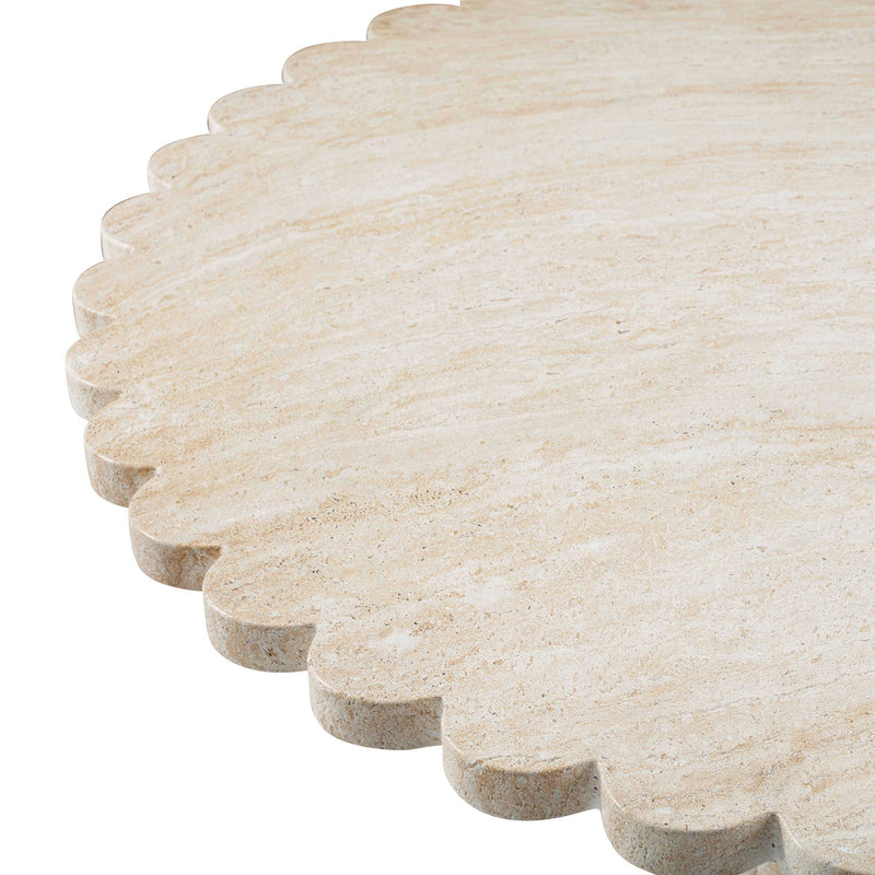 Blossom - Indoor / Outdoor Round Dining Table - Washed Travertine - R&R Furniture Gallery (Fountain Valley, CA)