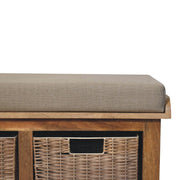 Rattan Basket Linen Bench - Brown - R&R Furniture Gallery (Fountain Valley, CA)