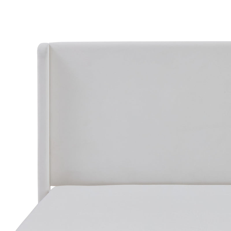 Carmen - King Size Upholstered Wingback Bed - White - R&R Furniture Gallery (Fountain Valley, CA)