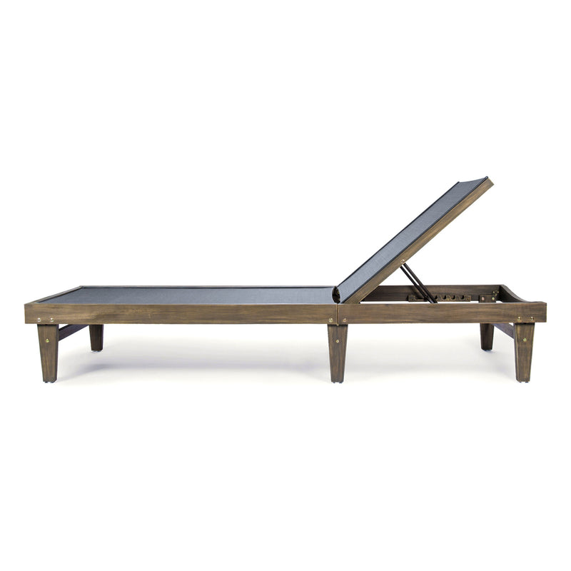 Summerland Chaise Lounge Dark Mesh Outdoor Seating - Dark Gray - R&R Furniture Gallery (Fountain Valley, CA)