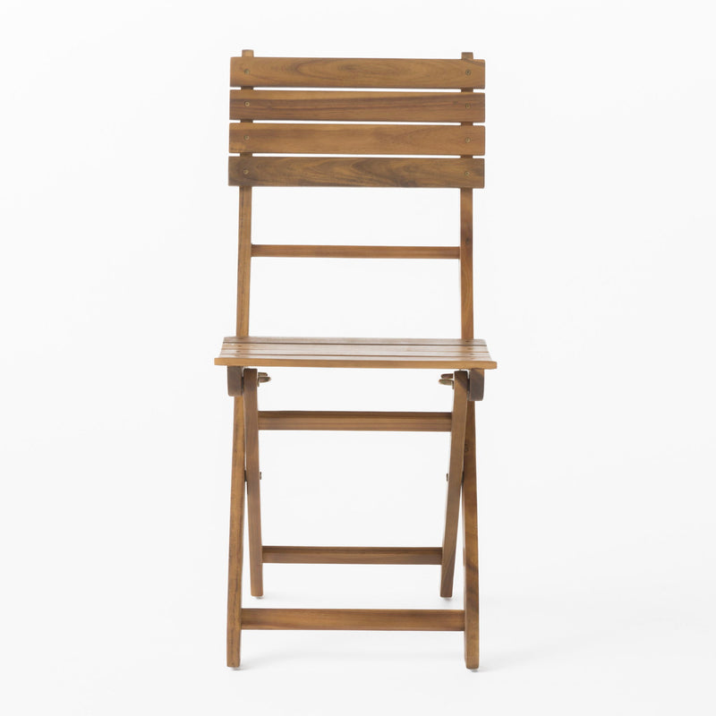 Outdoor Foldable Wood Dining Chair With Slat Design (Set of 2) - R&R Furniture Gallery (Fountain Valley, CA)