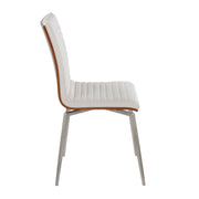 Lumi Source Mason contemporary dining chair set with swivel, featuring modern design and wooden legs, shown in a stylish dining space.