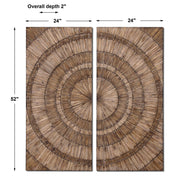 Light brown Lanciano wood wall art by Uttermost, showcasing textured, modern wall decor with organic wood design and natural finish.