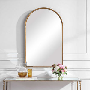 Arch Mirror - Lightly Antiqued Gold