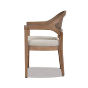 Americana - Mid-Century Modern Cane Back Dining Chair Textured Weave - Taupe Beige - R&R Furniture Gallery (Fountain Valley, CA)