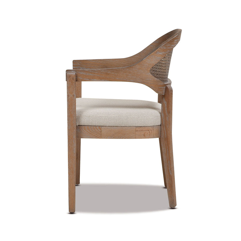 Americana - Mid-Century Modern Cane Back Dining Chair Textured Weave - Taupe Beige - R&R Furniture Gallery (Fountain Valley, CA)