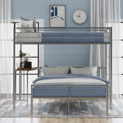 DreamHaus bunk bed with desk, ladder, and sturdy slats in a modern bedroom setting, showcasing a space-saving design for kids or teens.