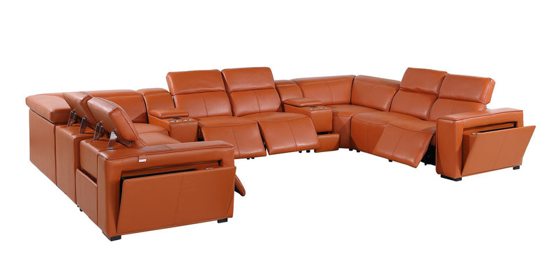 1224 - 10-Piece U-Shaped Sectional Sofa In With 4 Power Recliners & Power Headrests