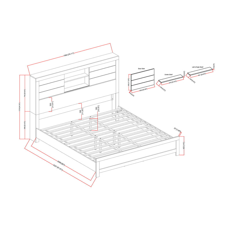 Soluto - Bed With Bookcase Headboard - R&R Furniture Gallery (Fountain Valley, CA)