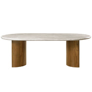 Darcy - Dining Table - Natural Marble Top & Dark Walnut - R&R Furniture Gallery (Fountain Valley, CA)