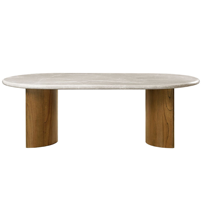 Darcy - Dining Table - Natural Marble Top & Dark Walnut - R&R Furniture Gallery (Fountain Valley, CA)
