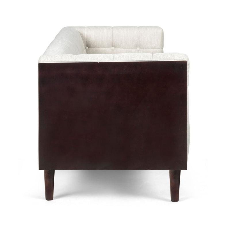 Contemporary Mid-Century Charm 3 Seater Sofa With Button Tufted Waffle Stitching - R&R Furniture Gallery (Fountain Valley, CA)