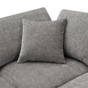 Luxe & Co. modern modular cloud sofa bed with six seats, U-shape sectional couch with ottoman, ideal for living rooms.