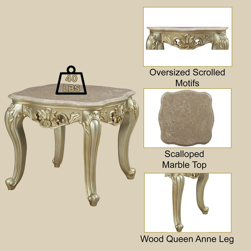 Gorsedd - Table With Marble Top - R&R Furniture Gallery (Fountain Valley, CA)
