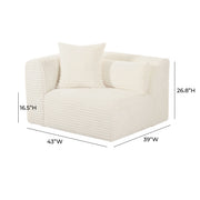 Tarra - Fluffy Oversized Corduroy Modular Corner Chair - R&R Furniture Gallery (Fountain Valley, CA)