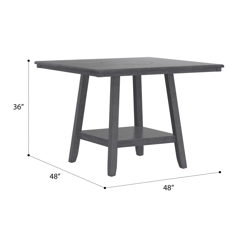 Counter Height Dining Table With Tapered Base And Lazy Susan - Gray - R&R Furniture Gallery (Fountain Valley, CA)