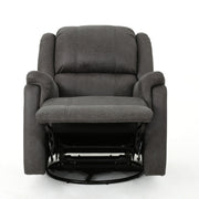 Noble House contemporary swivel glider chair with plush cushioning and modern design, perfect for living room relaxation.