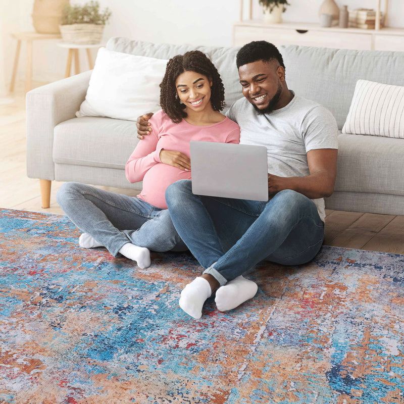 Maval - 6' X 9' Washable Area Rug - Multi - R&R Furniture Gallery (Fountain Valley, CA)