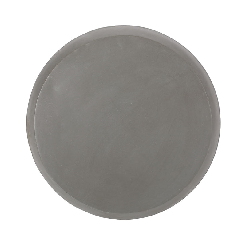 White cylindrical outdoor side table by Noble House, featuring a sleek design perfect for patio or garden use.