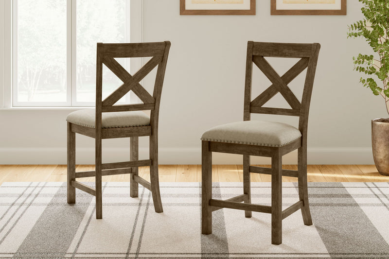 Moriville - Upholstered Barstool (Set of 2) - Beige - R&R Furniture Gallery (Fountain Valley, CA)