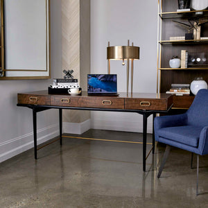 Glide - Desk - Gold / Woodtone