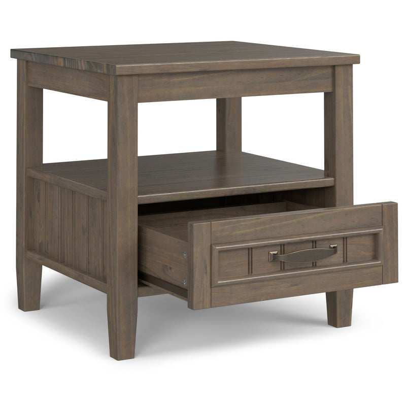 Lev - End Table With Bottom Drawer - Smoky Brown - R&R Furniture Gallery (Fountain Valley, CA)