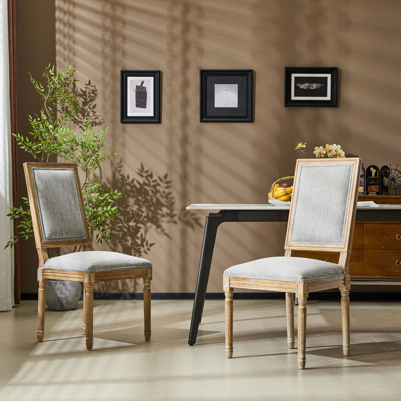 French Country Style Dining Chair With Upholstered Seating And Fluted Legs - R&R Furniture Gallery (Fountain Valley, CA)