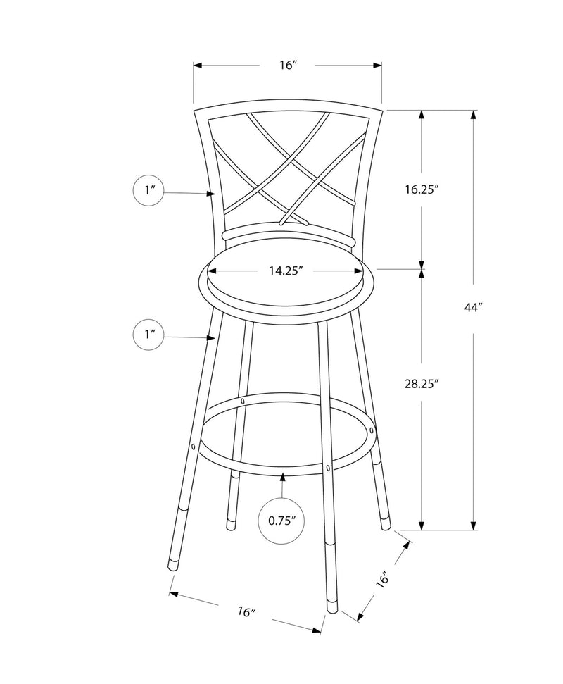 Swivel Stool Bar Height, Contemporary & Modern Style (Set of 2) - R&R Furniture Gallery (Fountain Valley, CA)