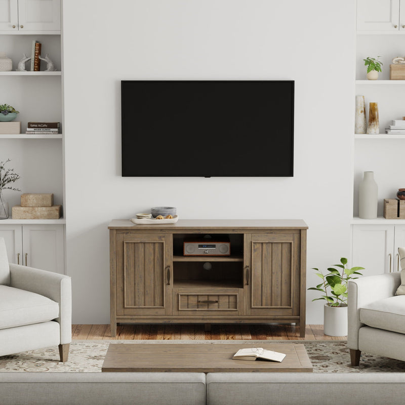 Lev - TV Media Stand - Smoky Brown - R&R Furniture Gallery (Fountain Valley, CA)