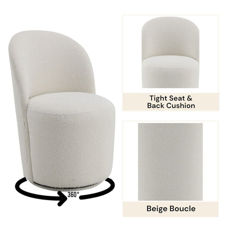 Hollis - Side Chair (Set of 2) - Beige Boucle - R&R Furniture Gallery (Fountain Valley, CA)