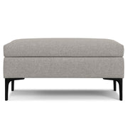 Simpli-Home Rebecca multifunctional coffee table storage ottoman with lift-up lid and fabric upholstery.