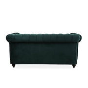 Chesterfield Loveseat Sofa, 2 Person Rolled Arm Upholstered Couch - R&R Furniture Gallery (Fountain Valley, CA)