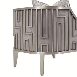 Roxbury Park - Velvet Accent Chair - Gray Pearl / Stainless Steel