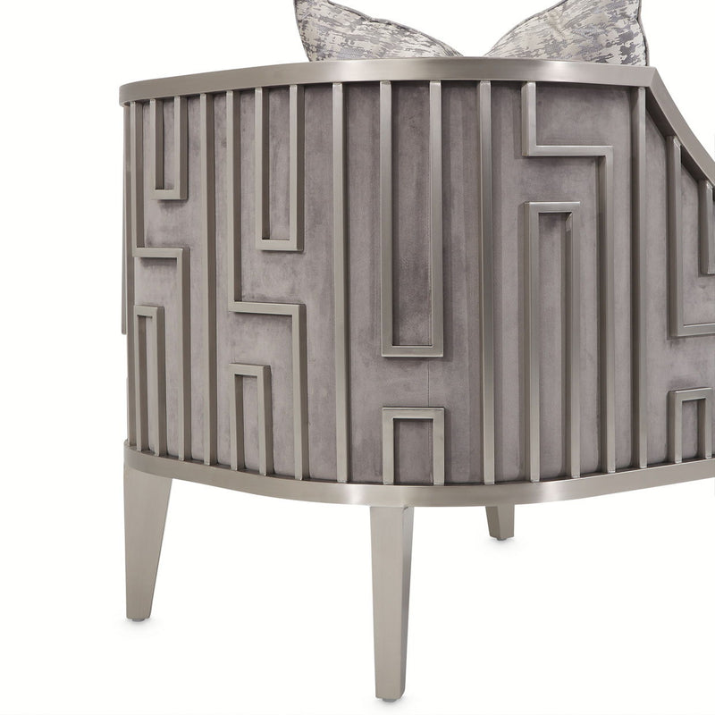 Roxbury Park - Velvet Accent Chair - Gray Pearl / Stainless Steel - R&R Furniture Gallery (Fountain Valley, CA)