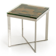 Santiago Modern Rectangular Wood Mosaic End Table — view 2