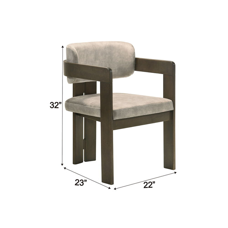 Destin - Side Chair - Light Gray Fabric & Walnut - R&R Furniture Gallery (Fountain Valley, CA)