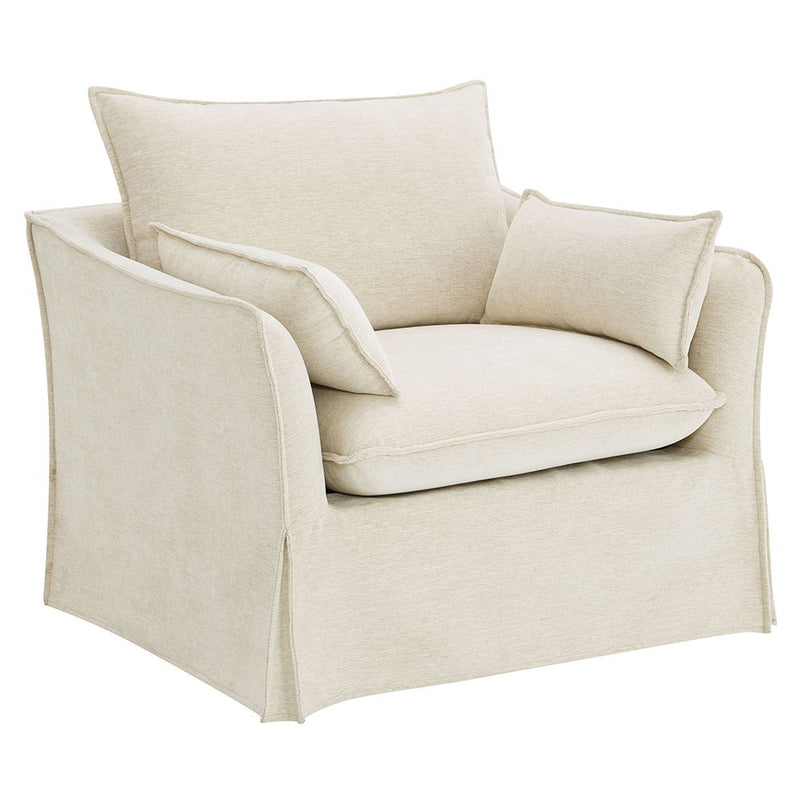Shane - Chair With 2 Pillows - Beige Linen - R&R Furniture Gallery (Fountain Valley, CA)